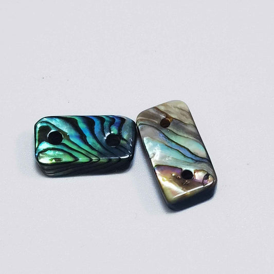 15x8mm Blue Abalone Shell Logo Decorative Button 100pcs