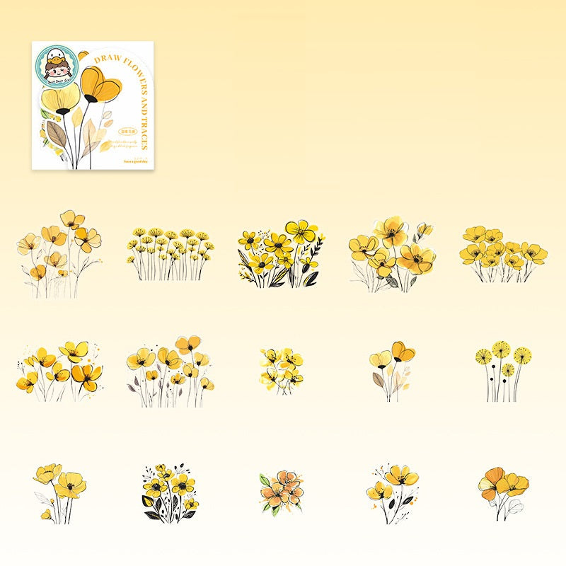 90PCS Floral Landscapes PET Sticker Set for Journaling Scrapbook