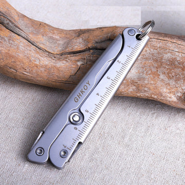 Compact 2-in-1 Foldable Scissors with Measuring Ruler