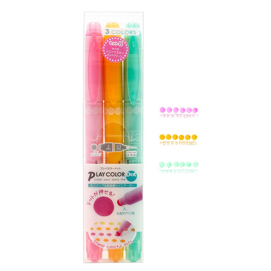 Tombow Play Color Dot Pen Marker auf Wasserbasis, 3 Farben Set B