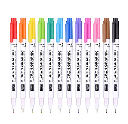 Guangna Grafik-Nadelstift-Set mit 12 Farben, 0,5 Mikron