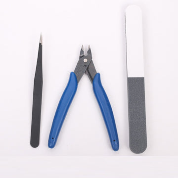 Gundam Model Building Starter Tool Kit 3-Piece | Nipper,Tweezers & Sanding Stick for Beginners Set A