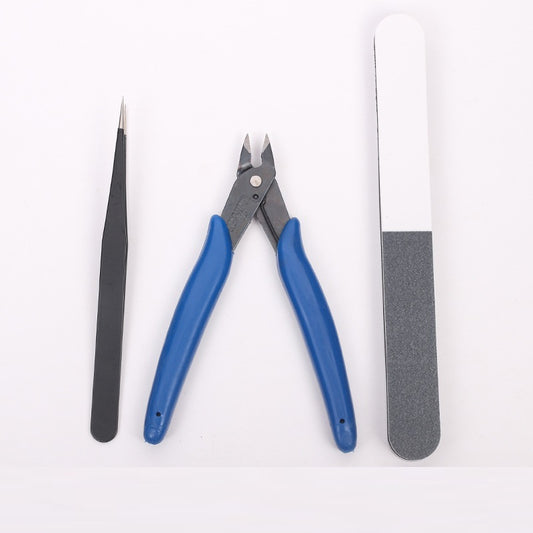 Gundam Model Building Starter Tool Kit 3-Piece | Nipper,Tweezers & Sanding Stick for Beginners Set A