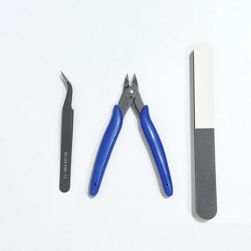 Gundam Model Building Starter Tool Kit 3-Piece | Nipper,Tweezers & Sanding Stick for Beginners Set B