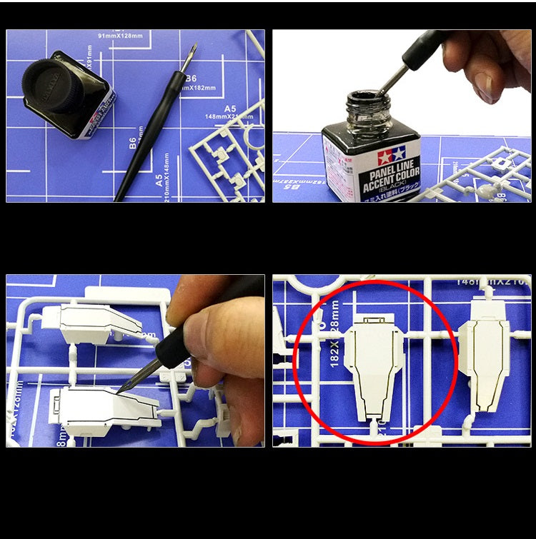 Gundam Panel Line Marker Pen No-Wipe Flow-In Formula Set of 3