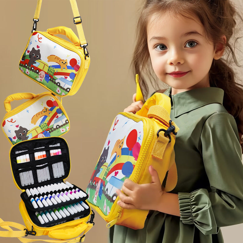 Kids Acrylic Paint Pens Paint Markers Set with 60-Slot Case