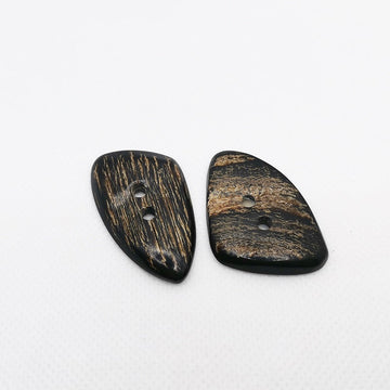 28mm Black Triangle Two-Hole Vintage Horn Coat Buttons