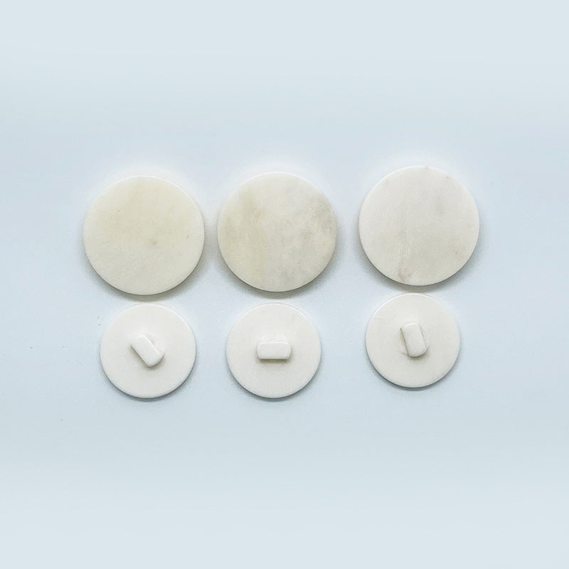 24-40L Round Edge White Shank Bone Buttons 12pcs