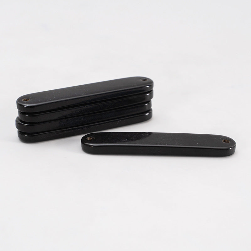 45mm Black Oval 2 Hole Horn Button 4pcs