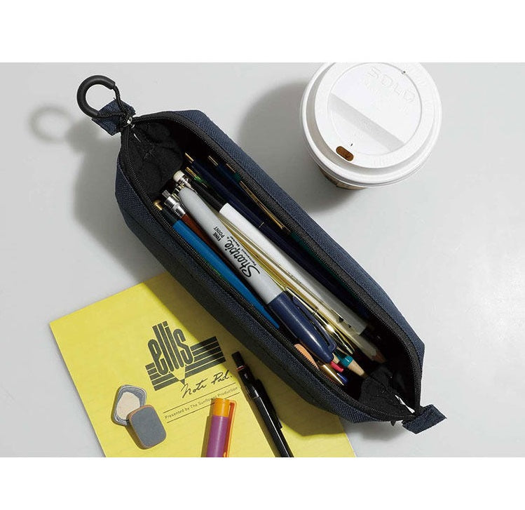 HIGHTIDE Nahe Soft Polyester Pen Case | W250 x H75 x D65mm | Japanese Stationery Pouch