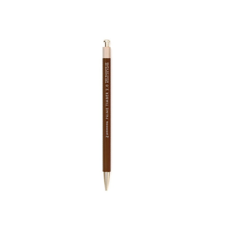 HIGHTIDE Penco Prime Timber 2.0mm Mechanical Pencil | Vintage Wood Body | Drafting & Sketching | Sharpener Included | Japan Brown