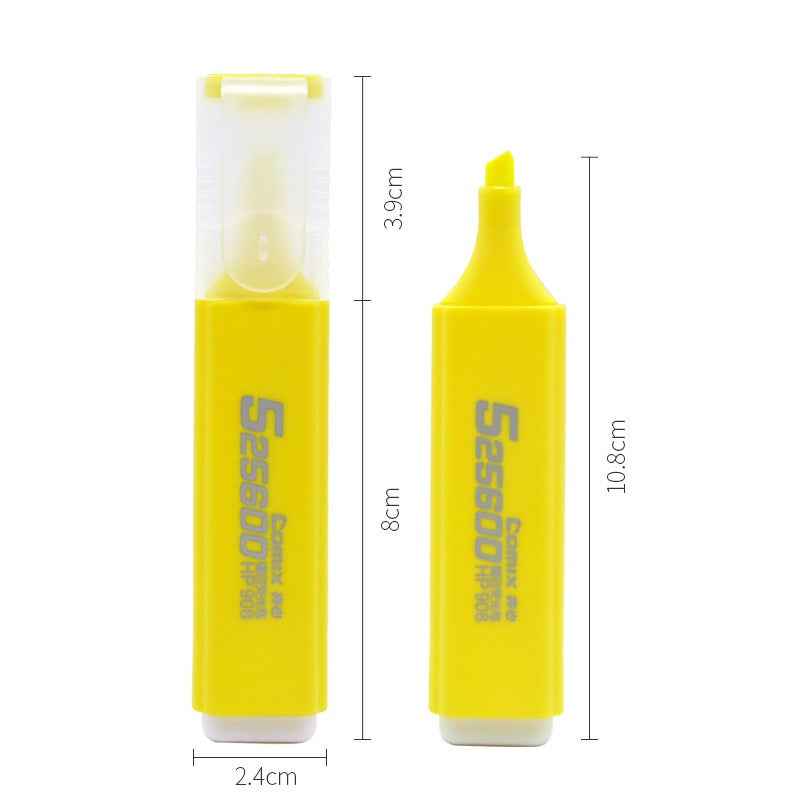 Comix HP908 10 Textmarker, 1–5 mm Keilspitze, 6 Farben