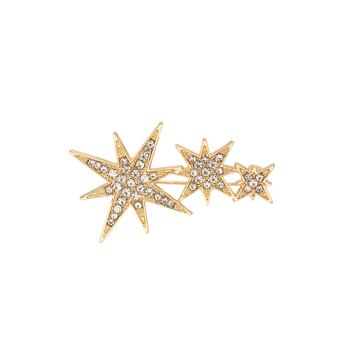 Eight-Pointed Star Pin Brooch for Men Suits 2pcs