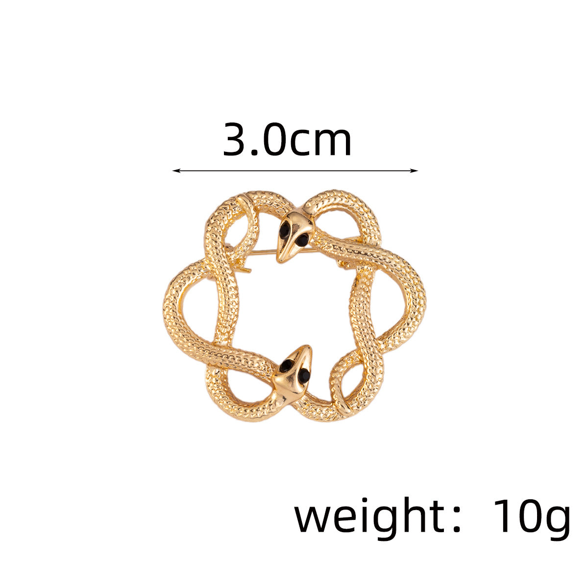 Retro Gold and Silver Flower and Snake Metal Brooch 4pcs