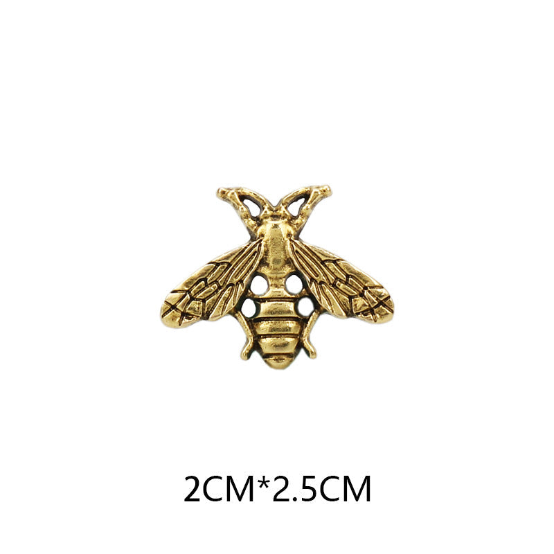 Retro Bee-Shaped Brooch Pin Decorative Badge for Men's Suits 12pcs Gold