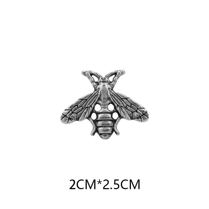 Retro Bee-Shaped Brooch Pin Decorative Badge for Men's Suits 12pcs Silver