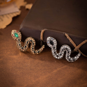 Retro Rhinestone Little Snake Brooch Animal Pin 2 Pack