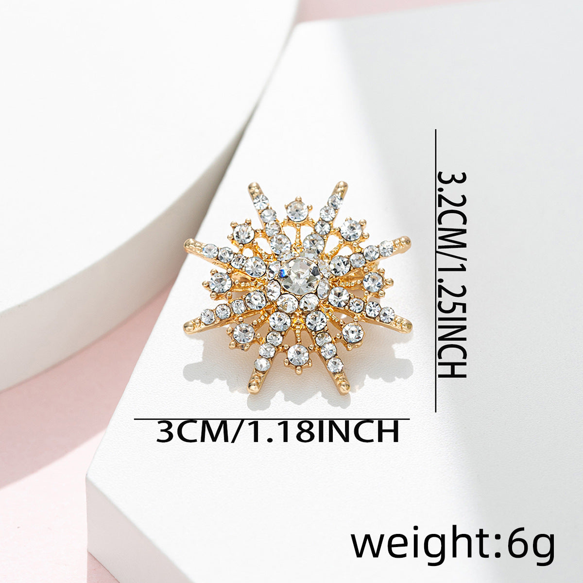 Men's Eight-Pointed Star Diamond Brooch 4 Pack
