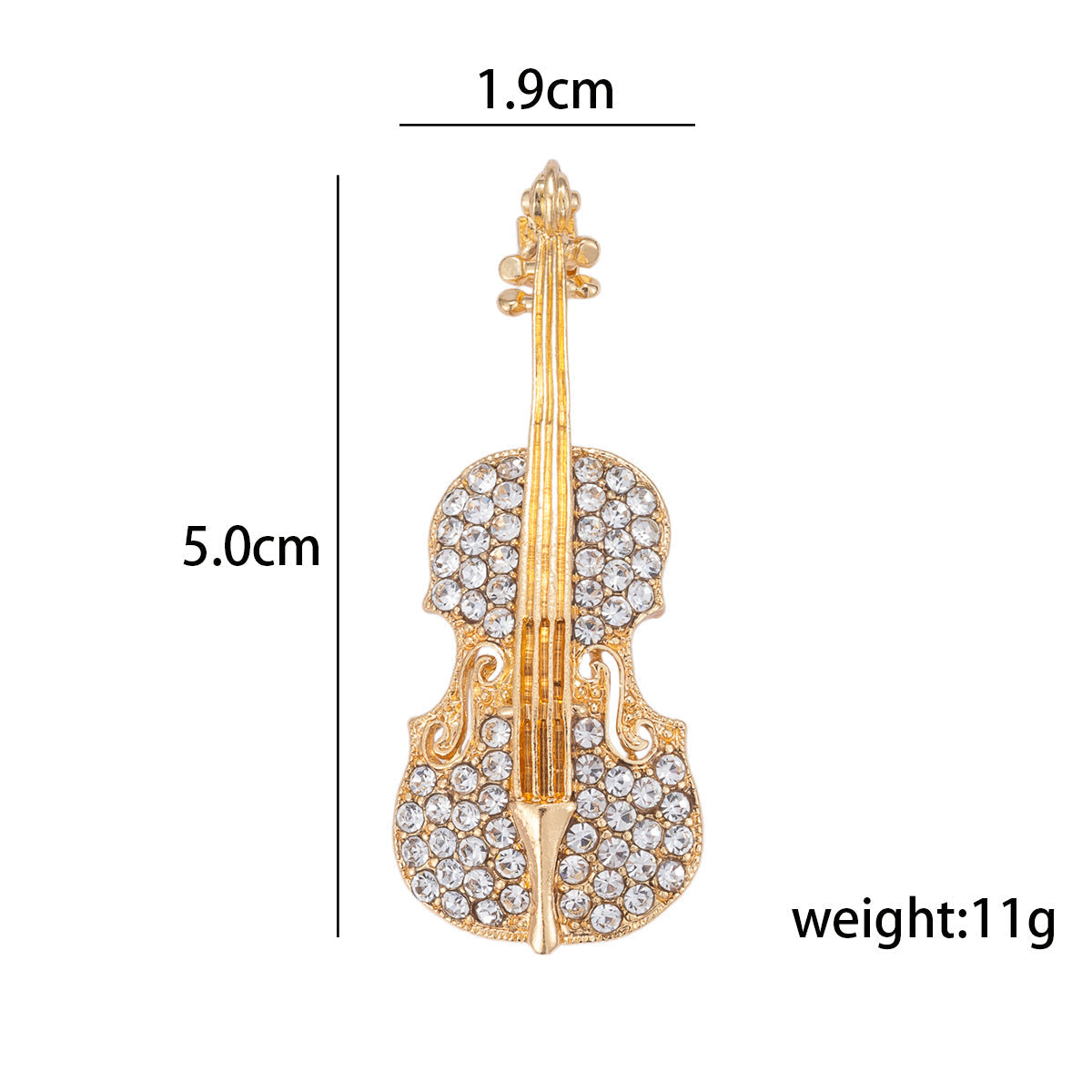 All-Diamond Musical Instrument Guitar Brooch 2 Pack