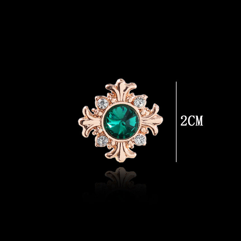 Cross Lapel Pin Blue and Green Diamond Men's Shirt Collar 4 Pack