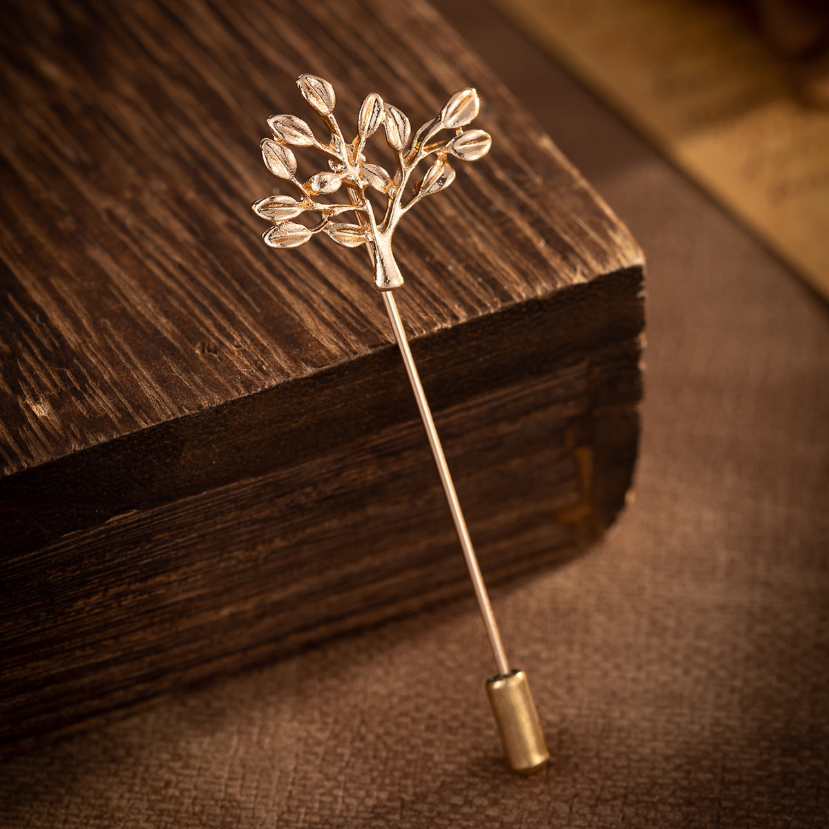 Simple Gold and Silver Pin Bee Tree and Maple Leaf Brooch 6 Pack