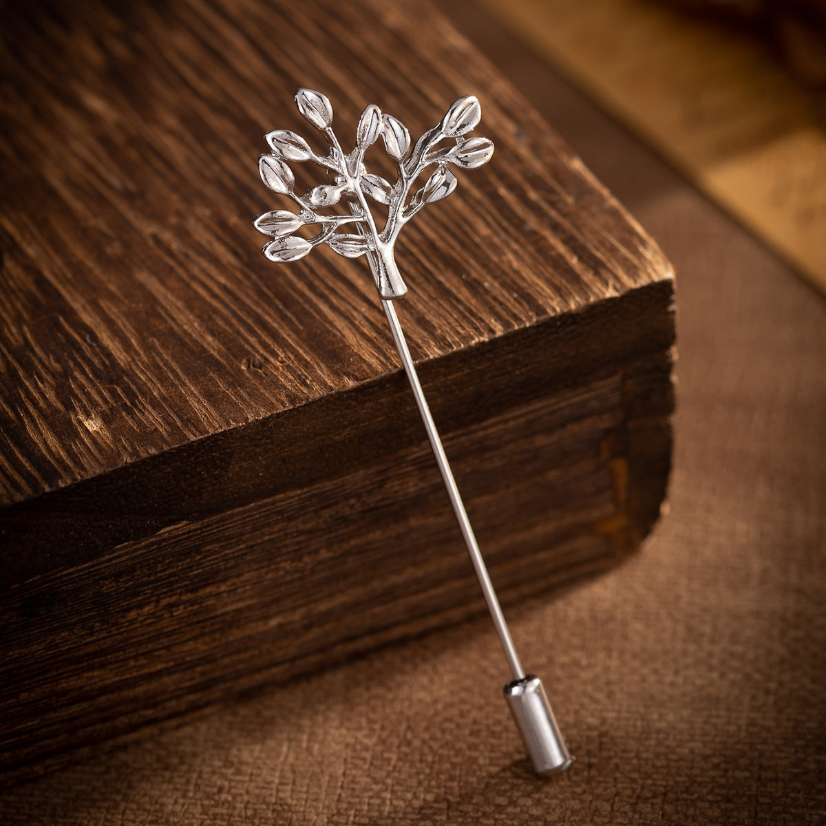 Simple Gold and Silver Pin Bee Tree and Maple Leaf Brooch 6 Pack