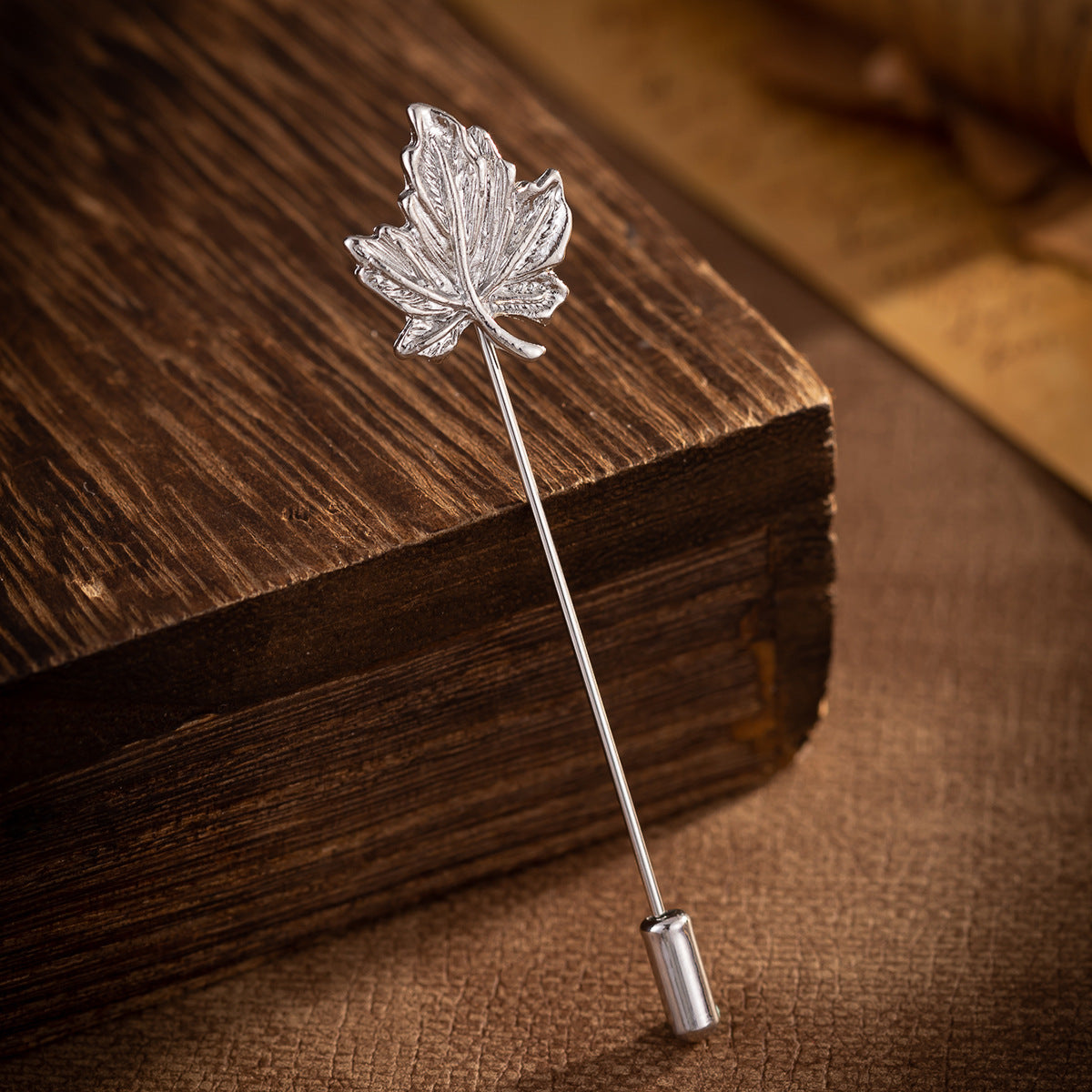 Simple Gold and Silver Pin Bee Tree and Maple Leaf Brooch 6 Pack