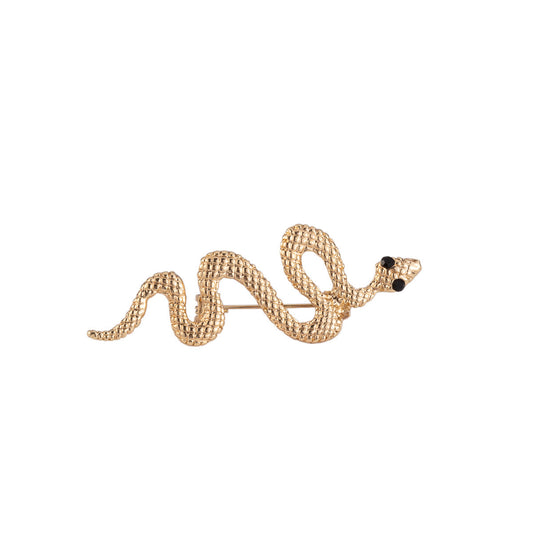 Snake Badge Women's Trendy Clothing Decorative Pin Brooch 4PCS Gold