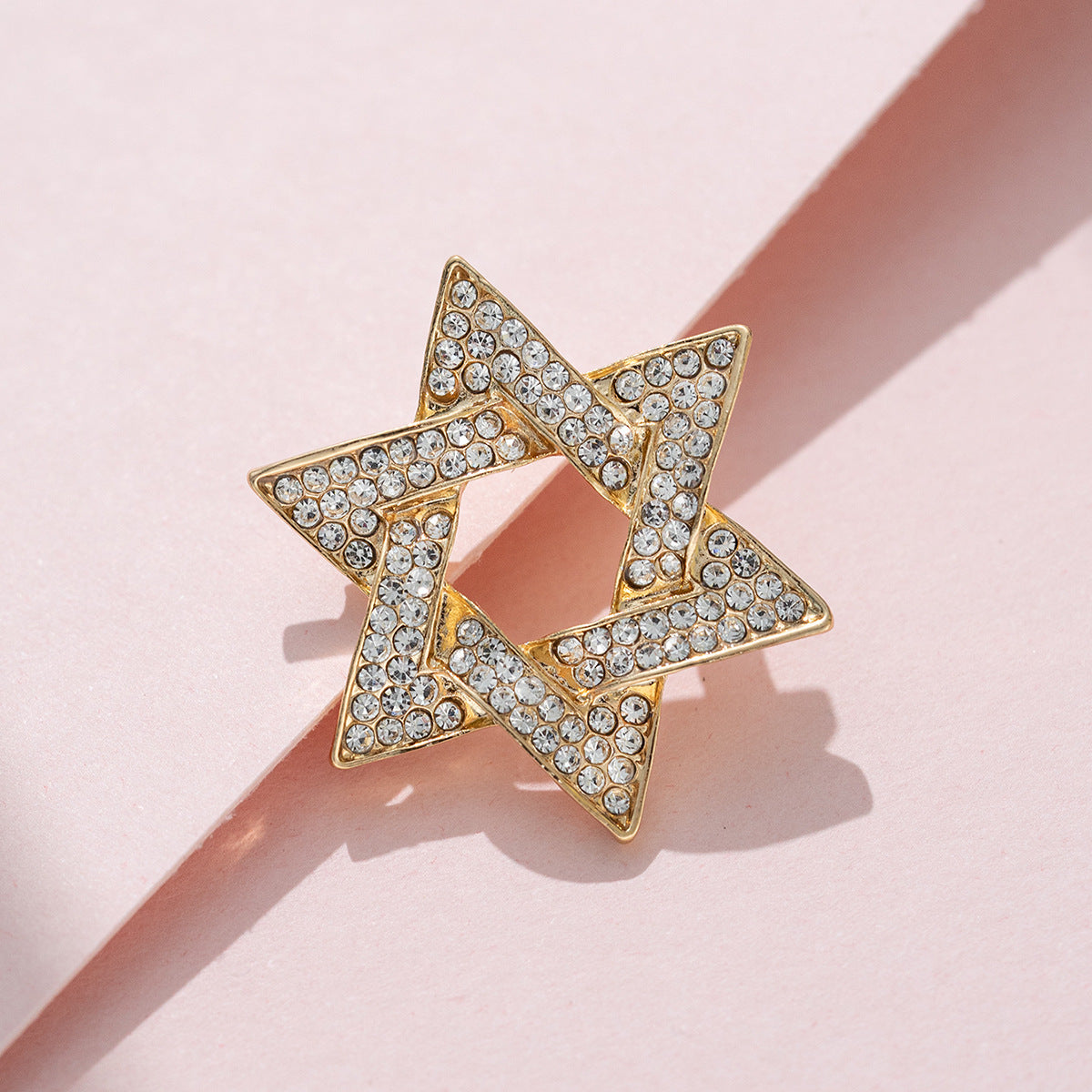 Six-Pointed Star Brooch - Men's Suit Lapel Pin and Corsage 3PCS Gold