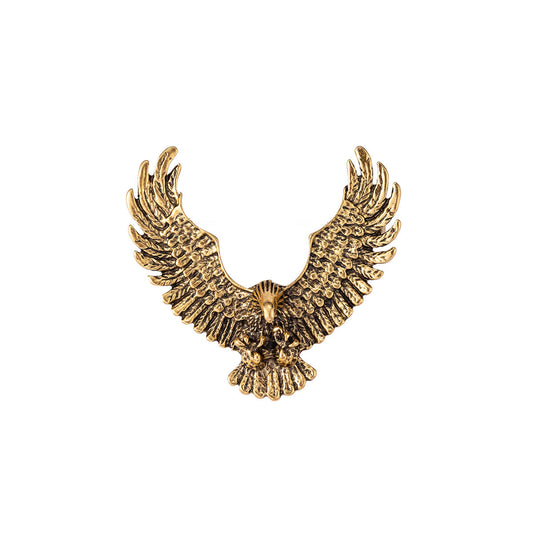 Vintage Gold Silver Retro Eagle Spread Wings Badge Brooch 3pcs