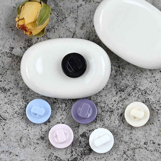11.5mm Fresh Color Pearl Glitter Resin Mushroom Shank Buttons for Children's Clothing 100pcs