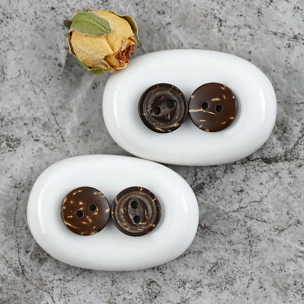 10/11.5mm Vintage Fish Eye Natural Coconut Shell Buttons for Beach Polo Shirts 120pcs