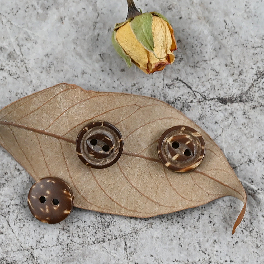 10/11.5mm Vintage Fish Eye Natural Coconut Shell Buttons for Beach Polo Shirts 120pcs