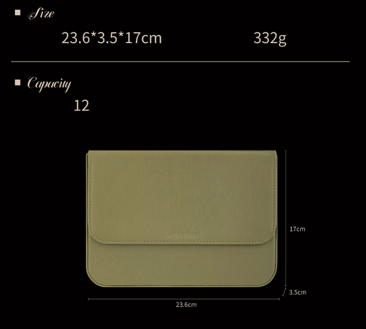 Hongdian PU Leather Fountain Pen Case 12 Slots