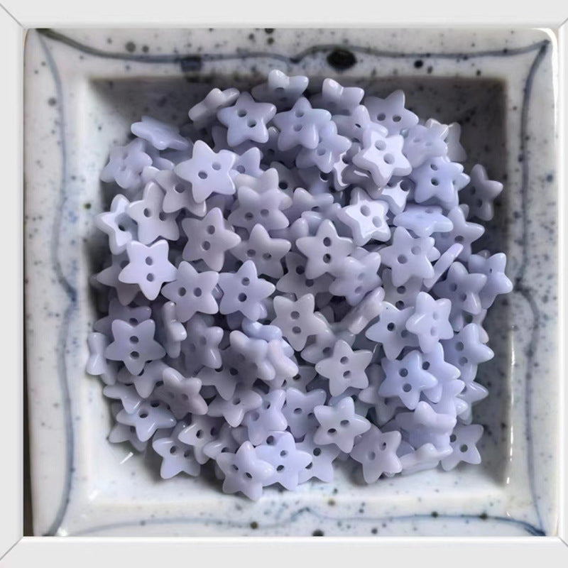 Star Ceramic Buttons for Children's Clothing,50pcs Light Purple