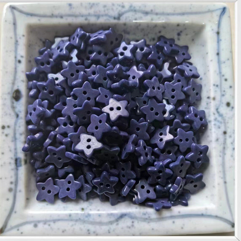 Star Ceramic Buttons for Children's Clothing,50pcs Deep Blue