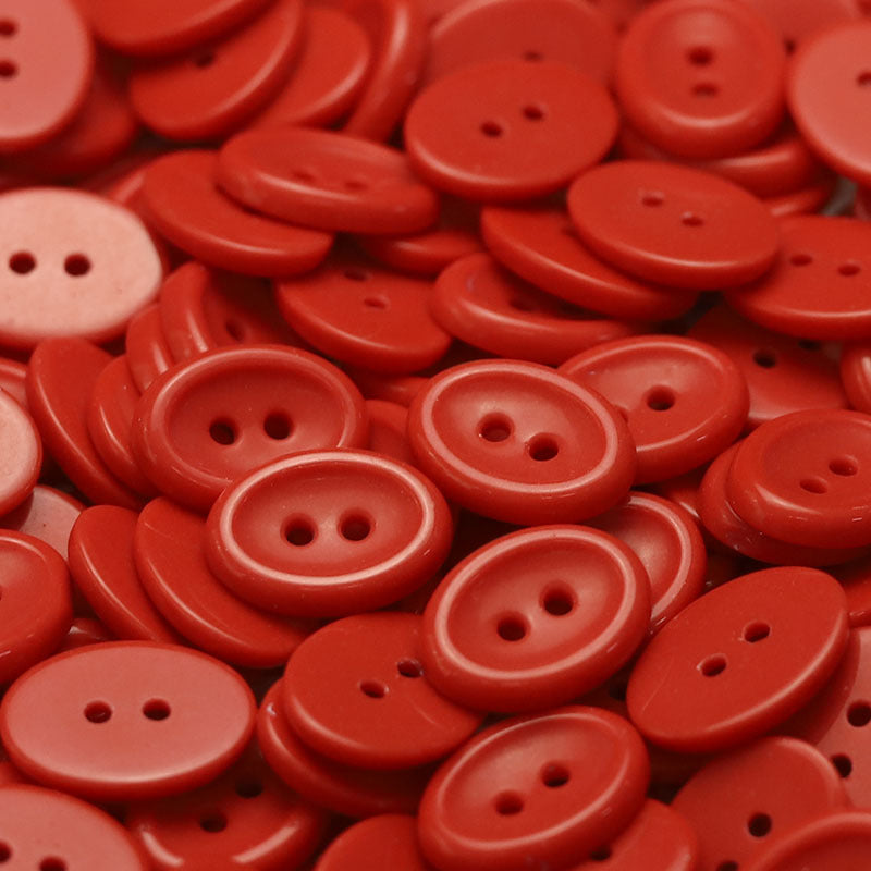 10 Macaron Colors Oval 2-Hole Ceramic Buttons 50 Pack