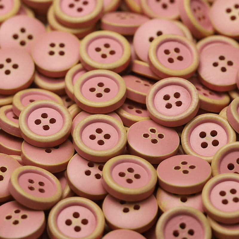 11-20mm Round 4-Hole Natural Wood Buttons 30 Pack