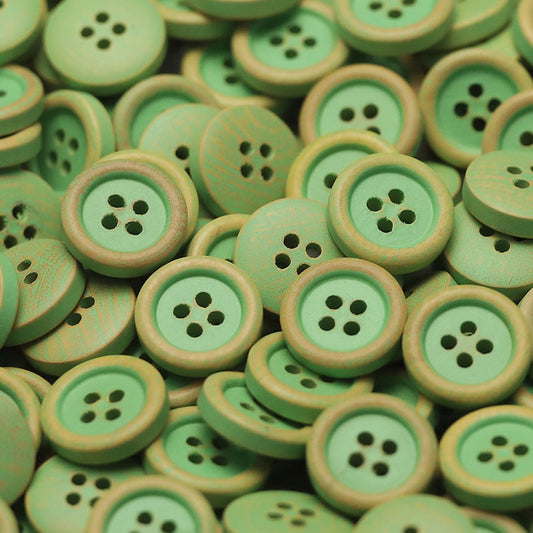 11-20mm Round 4-Hole Natural Wood Buttons 30 Pack