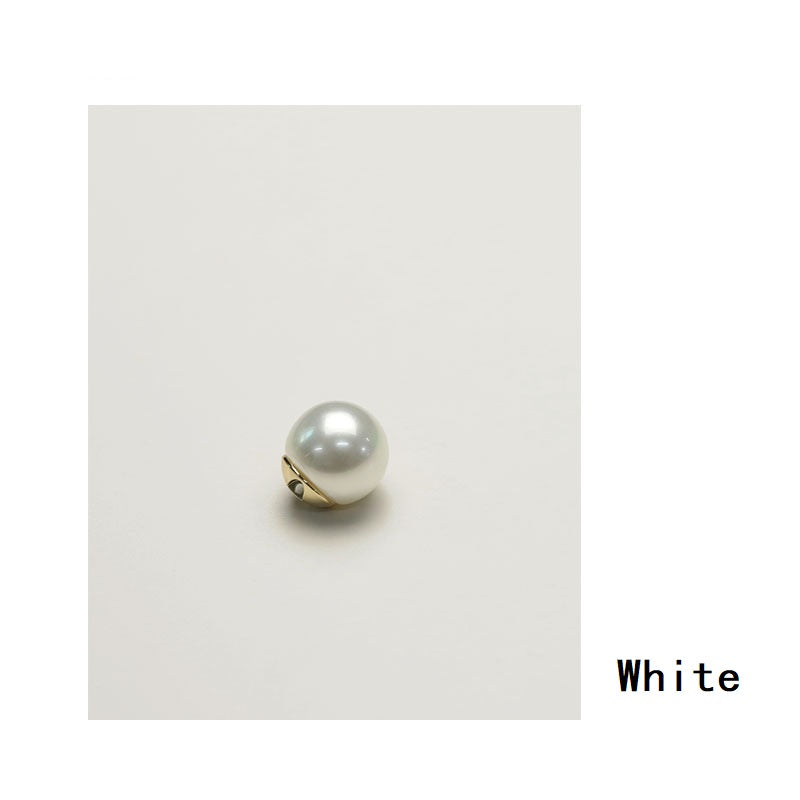11.5-19.5mm Metal Base Pearl Glossy Shirt and Coat Buttons 12pcs White
