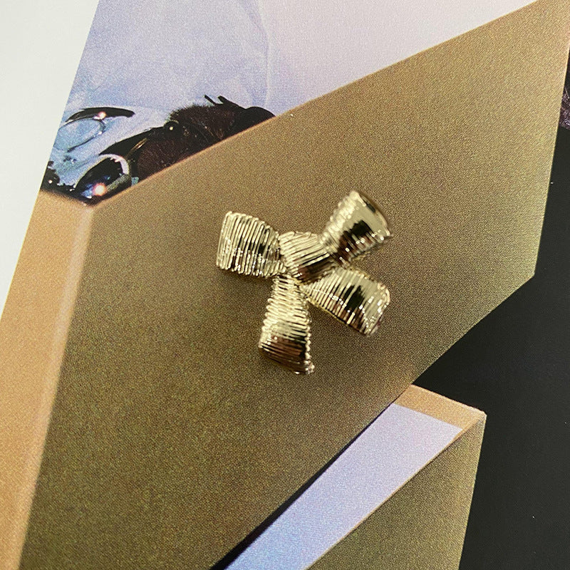 21mm Striped Bow Metal Button 12 Pack (Gold and Silver)