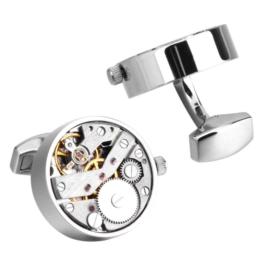 22mm Punk-Style Mechanical Watch Movement Cufflinks