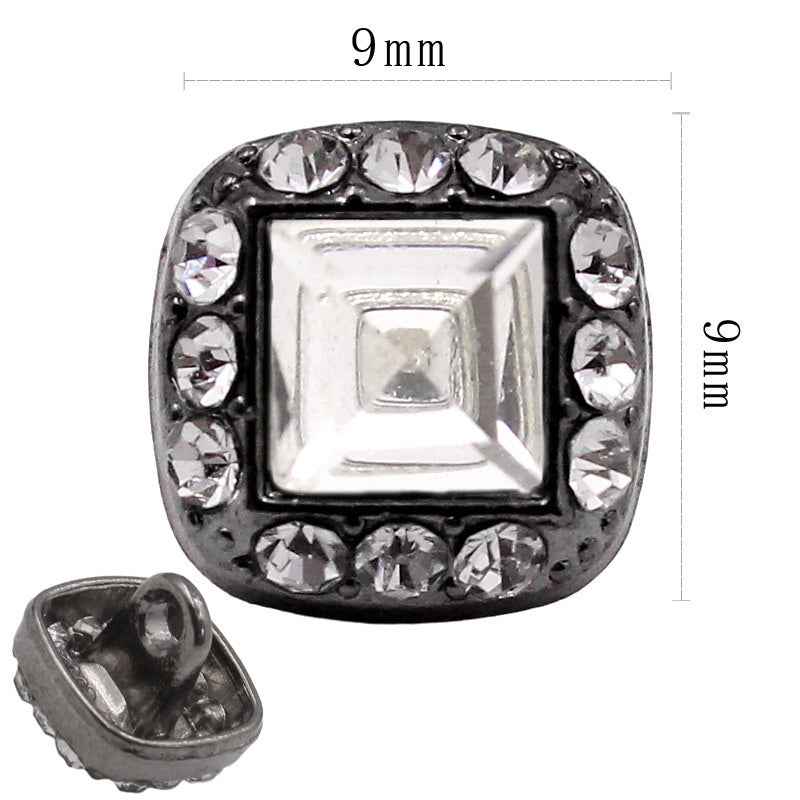 Round Square Crystal Glass Shank Buttons Alloy with Rhinestone 20pcs 2