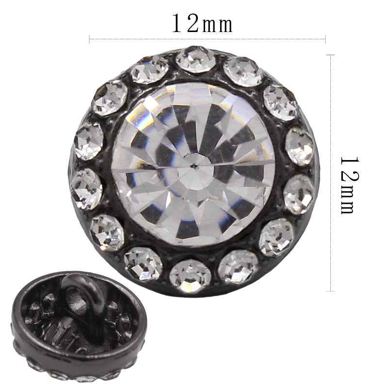 Round Square Crystal Glass Shank Buttons Alloy with Rhinestone 20pcs 6