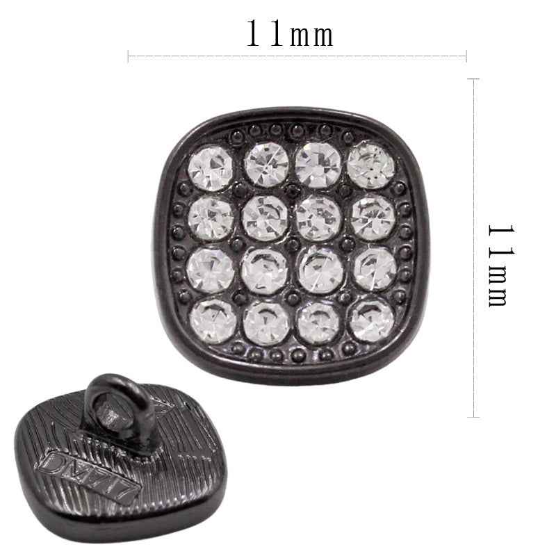 11mm Square Metal Rhinestone Shank Buttons for Sewing & Crafts 20pcs 5