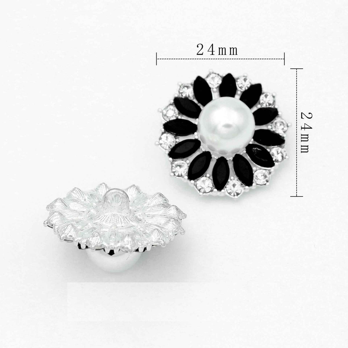 Luxury Metal Gray Crystal Rectangle Hand-Sewn Buttons 50 Pack 4