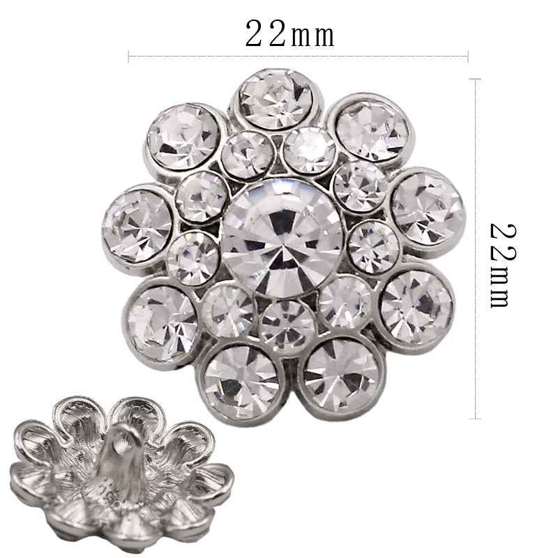 Elegant Round Openwork Rhinestone Sparkling Metal Shank Buttons 20pcs 2