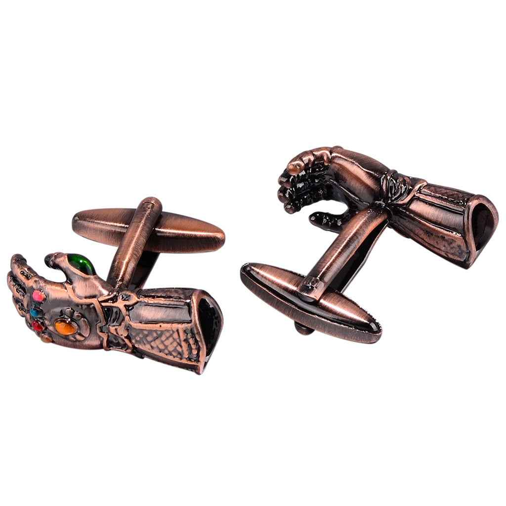 Unusual Copper Glove-Shaped Cufflinks for Men