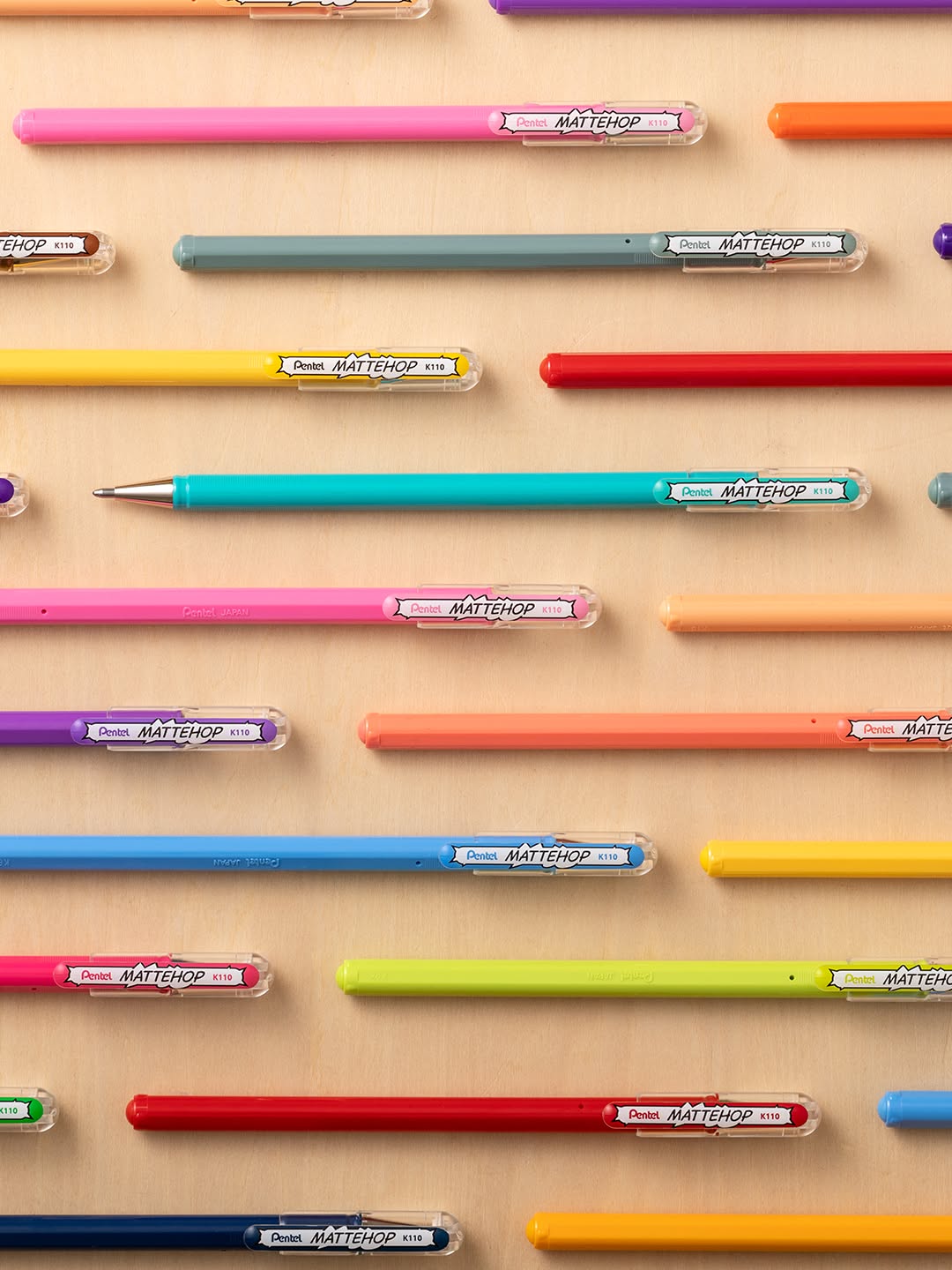 Pentel Mattehop Gel Ink Pen 21 Colors Complete Box