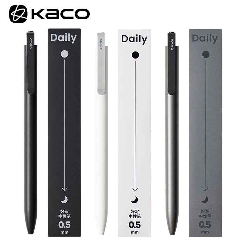 Kaco Daily Click Gel Pens – 0.5mm Smooth Writing Black Ink, 3-Pack